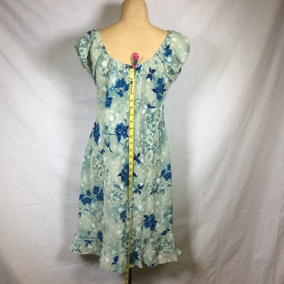 Nicolete Green/Blue Floral Dress - Picture 6 of 12